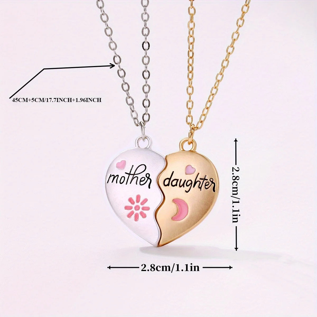 Mom Daughter Pendant Necklace Women's Stainless Steel Choker Necklace Stylish Family Jewelry Mother's Day Gift For Mom