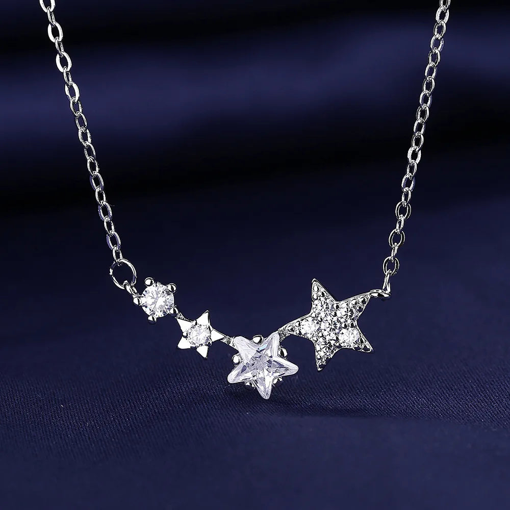 925 Sterling Silver Necklace For Women Round Pendent Sparkling Pave CZ Necklace Fashion Anniversary Birthday Jewelry Gifts N325