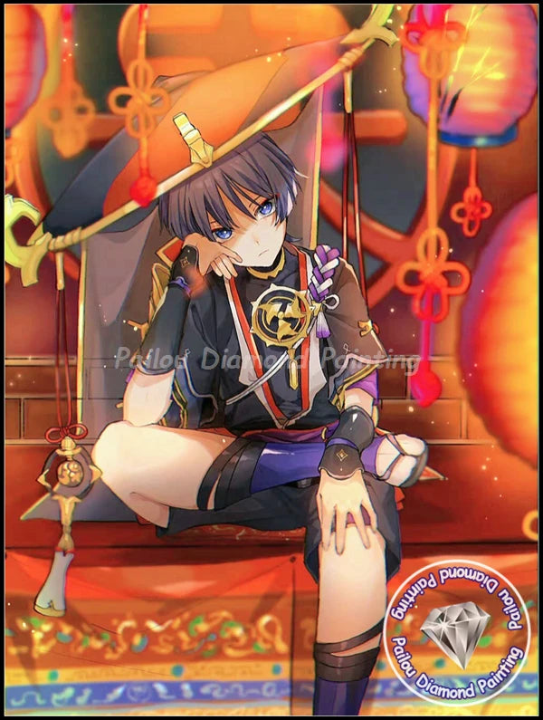 MINISO 5D DIY Diamond Painting Xiao Kazuha Wanderer Style Embroidery Square/Circular Mosaic Art Home Decoration Handmade DIY