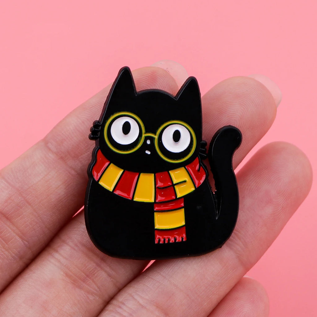 Cute Ghost Enamel Pin Black Cat Badges on Backpack Brooches for Women Lapel Pins Halloween Jewelry Cosplay Accessories Toys Gift