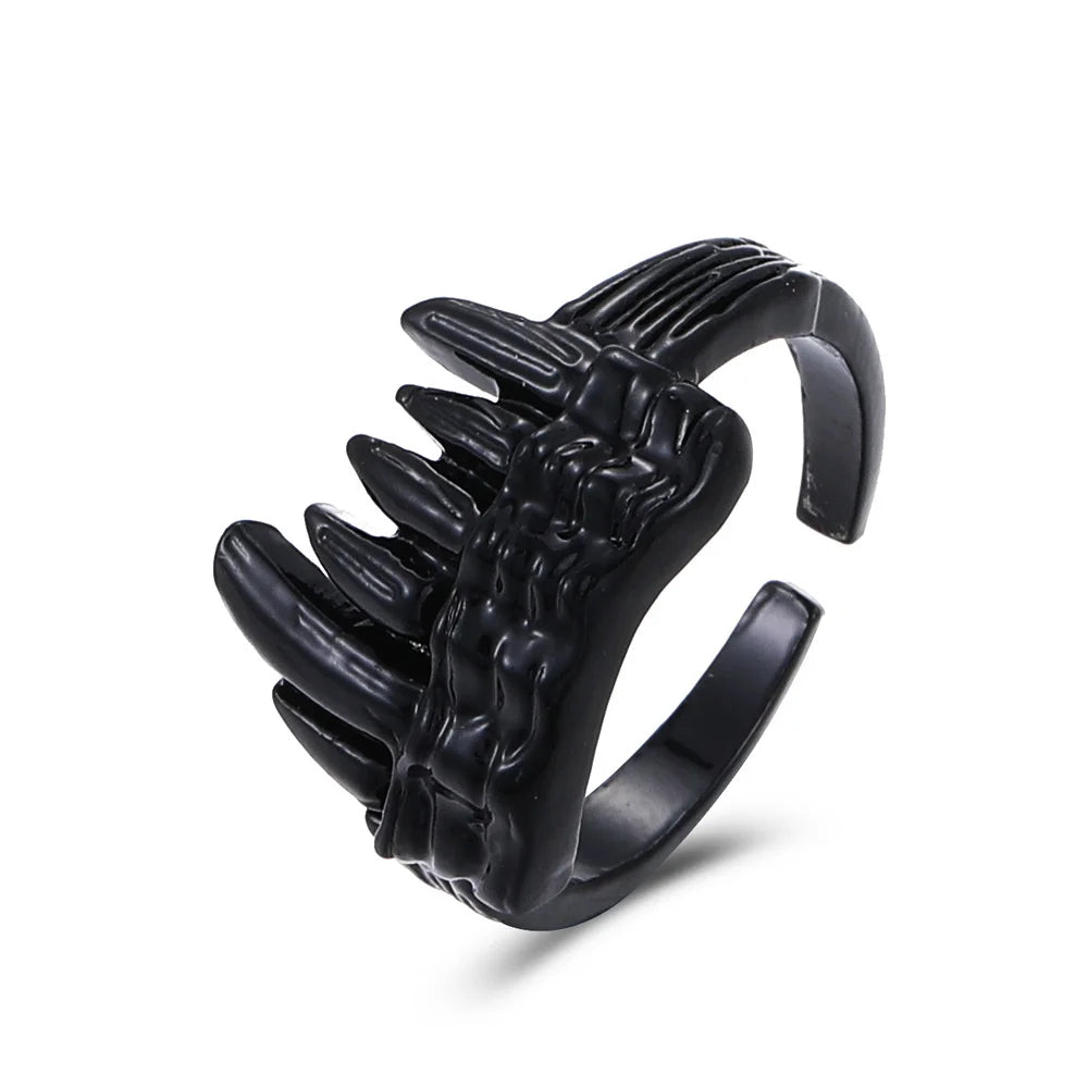 Punk Alien Ring Alloy Men's and Women's Jewelry Halloween Party Birthday Gift Fashion Decoration Finger Accessories 2024 trend