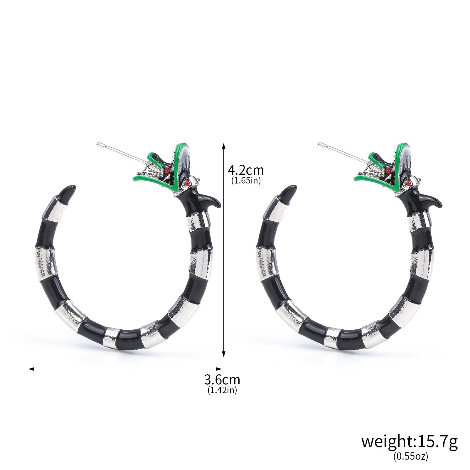 Gothic Style Halloween Betelgeuse Snake Earring for Women Beetle Juice Lydia Sandworm Creepy Jewelry Cosplay Props Accessories
