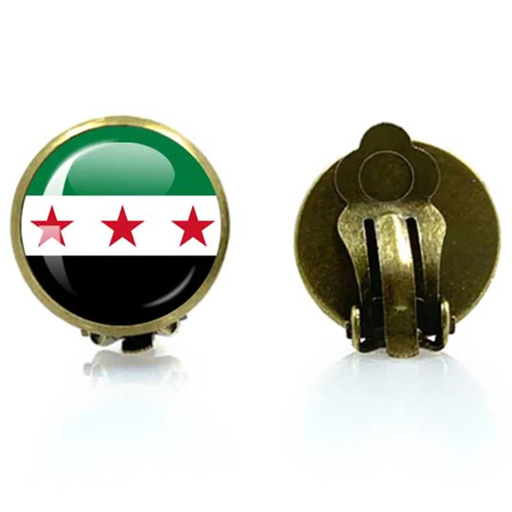 Syria National Flag Glass Cabochon Pendant Keychain Metal Keychain Fashion For Women Men Charm Handmade Car Keyring Jewelry Gift