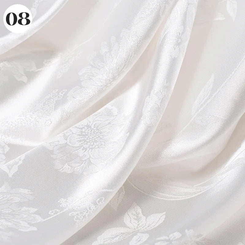 Floral Pattern Jacquard Damask Fabric Faux Silk Satin Brocade Fabric For DIY Sewing Cheongsam Hanfu Wedding Dress Garment Decor