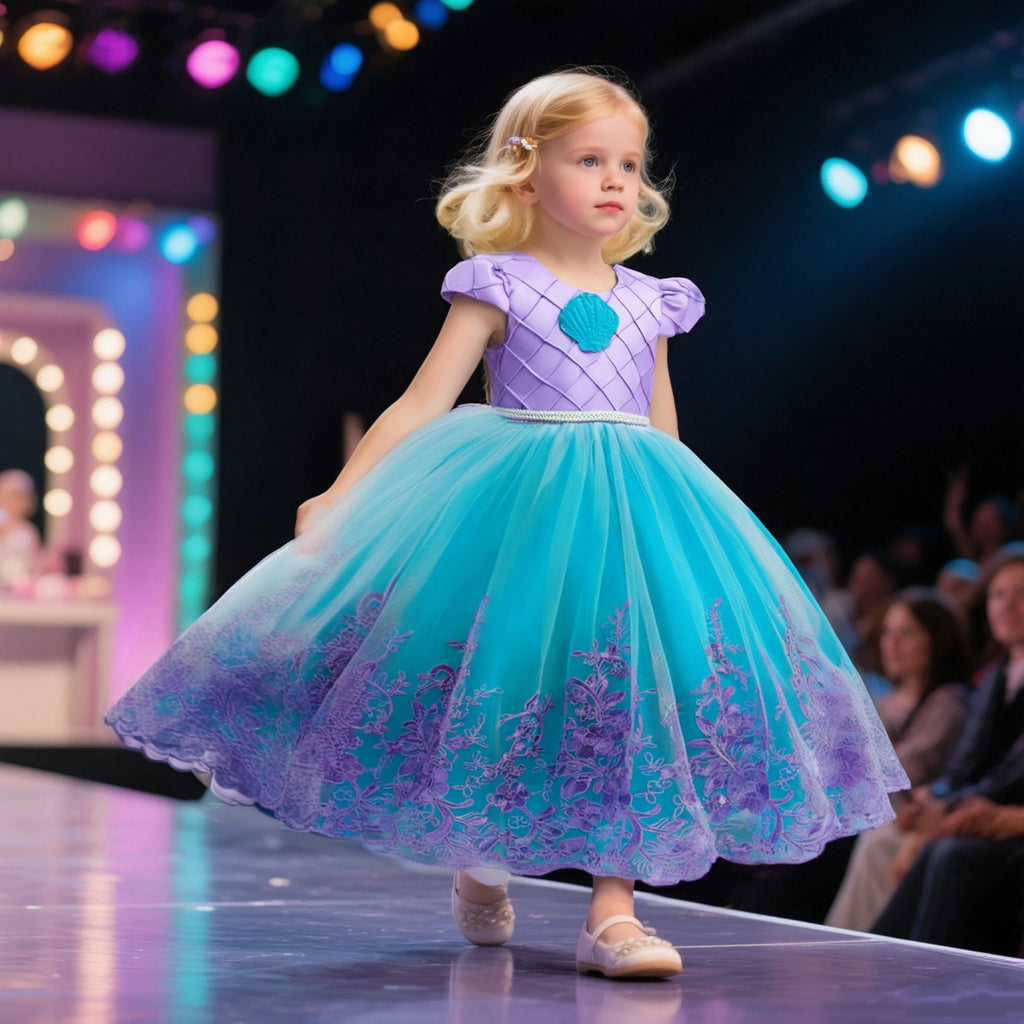 Summer Mermaid Dress Girls Kids Cosplay Dresses Princess Costume Perform Clothes Birthday Party Halloween Clothing