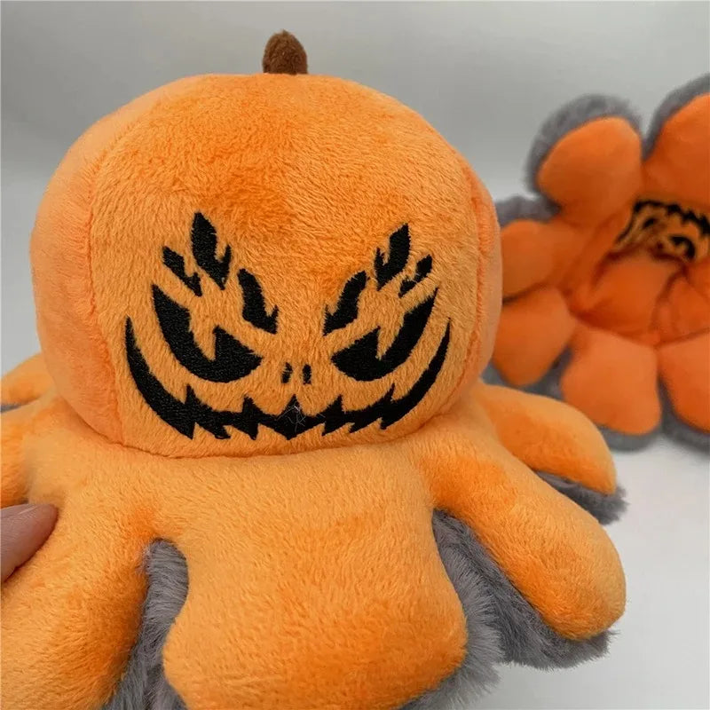 Halloween Pumpkin Octopus Plush Doll Flip Two Sides Plush Toy cute Child Adult Face Changing Atmosphere Decoration Gifts