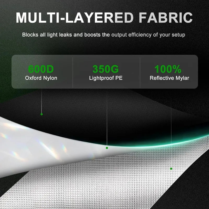 48”x24”x60” Grow Tent, Reflective 600D Mylar,Hydroponic With Observation Window And Floor Tray For Indoor Plant Growing 4’x2’