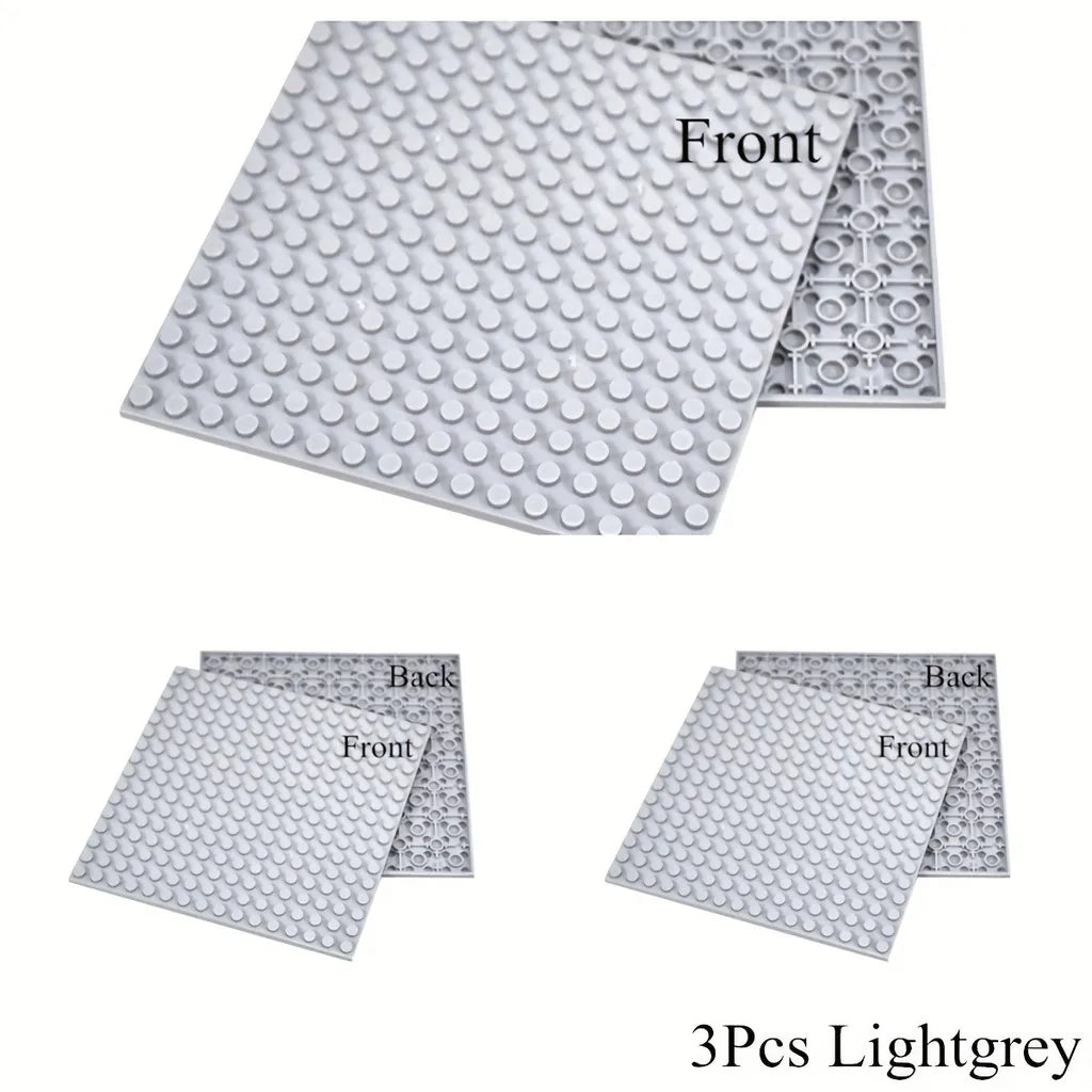 3pcs Plates 16 X 16 Double Sided Baseplate Building Blocks, Base Plate City Parts, Educational Toy Halloween Christmas Gifts