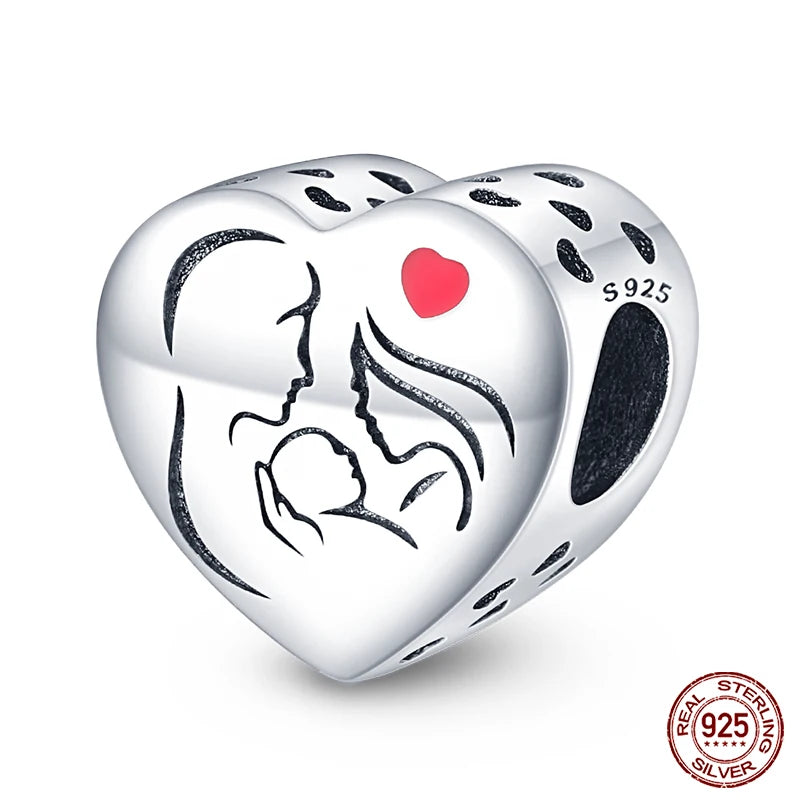 925 Sterling Silver Romantic Heart Series Charms Beads Fit Qikaola 925 Original Bracelet DIY Mother's Day Jewelry Gifts