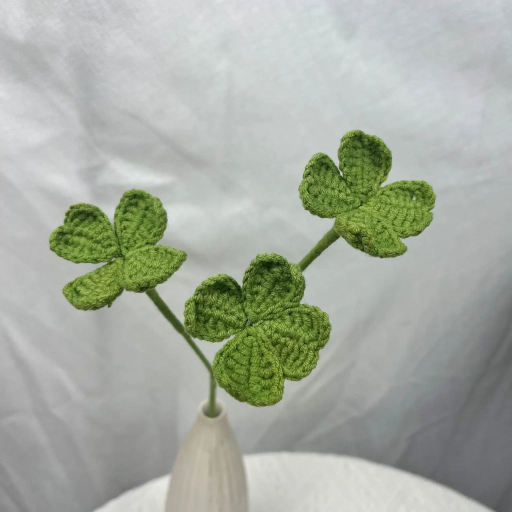 Creative Crochet Leaves Cute Knitting Leaf  Flowers Bouquet Decor Home Decoration Handwoven Plant