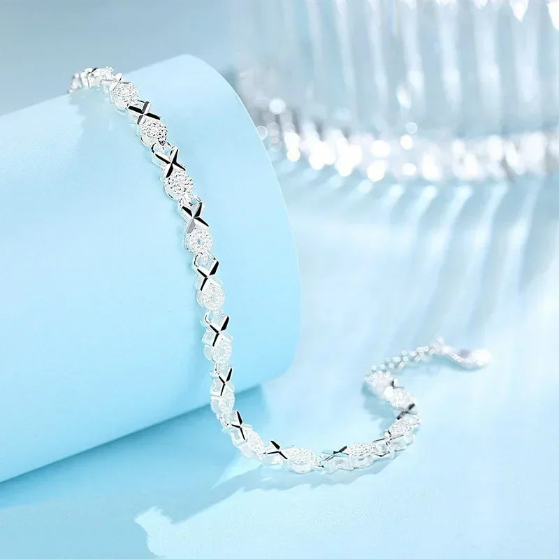 ALITREE 925 Sterling Silver Fashion Multiple Styles Bracelet Chain For Women Engagement Wedding Party Beautiful Jewelry Gift