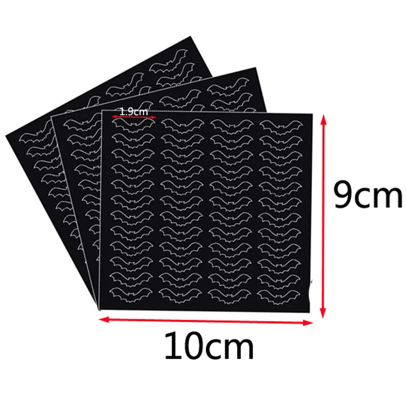 10 Sheets 480pcs Mini Halloween Bat Stickers Black Cute Kawaii Halloween Sticker DIY Cup Stationery Sticker Home Halloween Decor