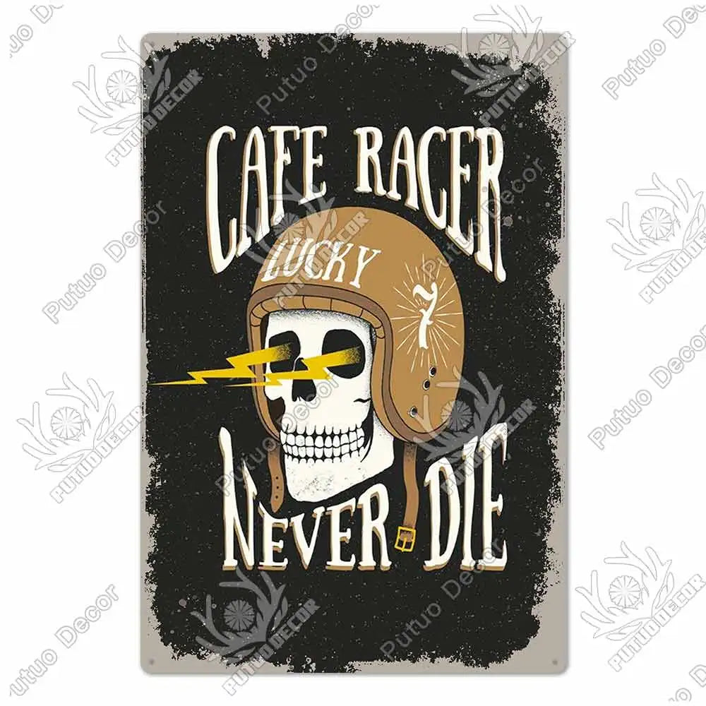 Putuo Decor Cafe Racer Vintage Tin Sign Plaque Metal Wall Art Stickers Garage Man Cave Pub Bar Retro Poster Iron Painting