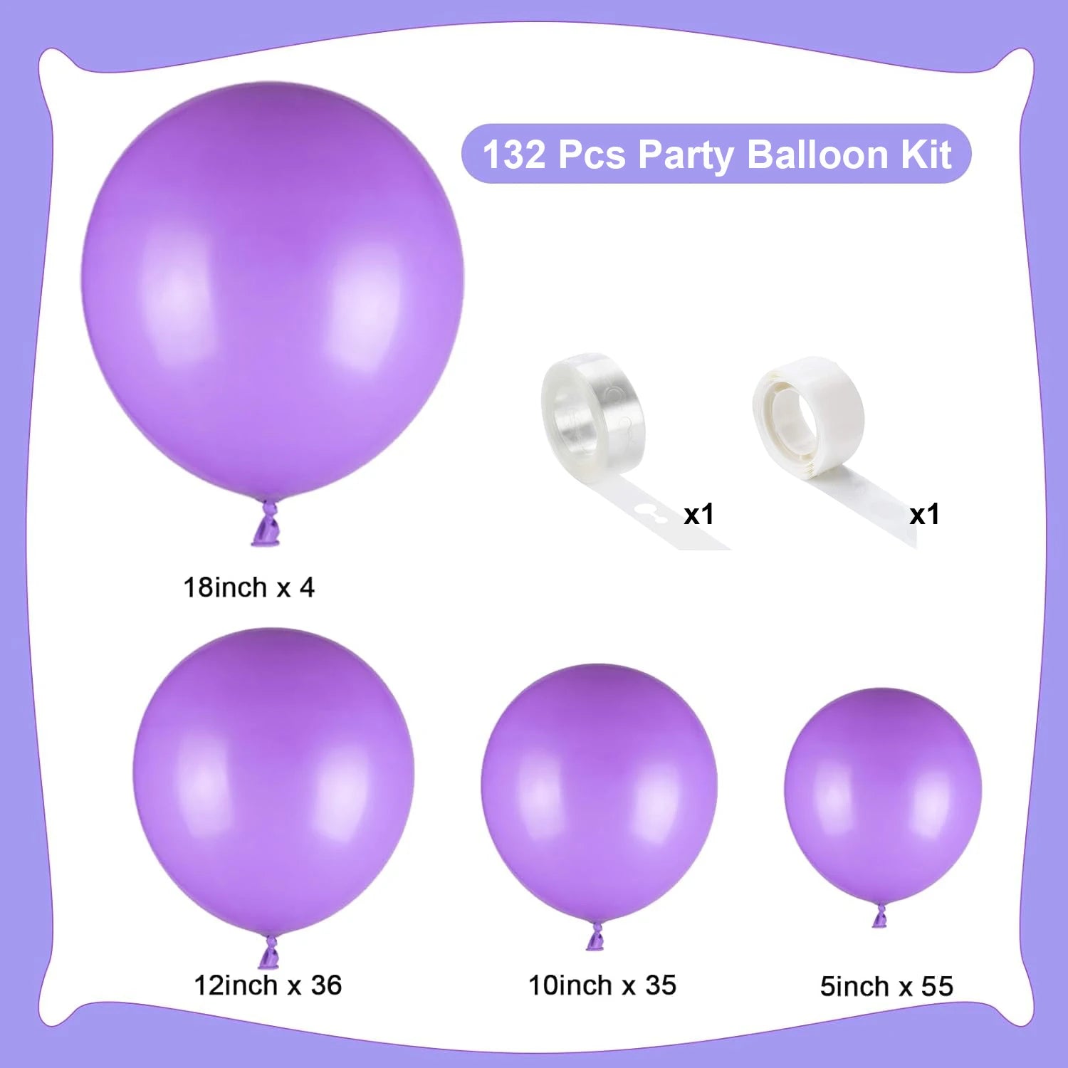 132PCS multi-color latex balloon set suitable for birthday parties, weddings, Valentine's Day party decoration