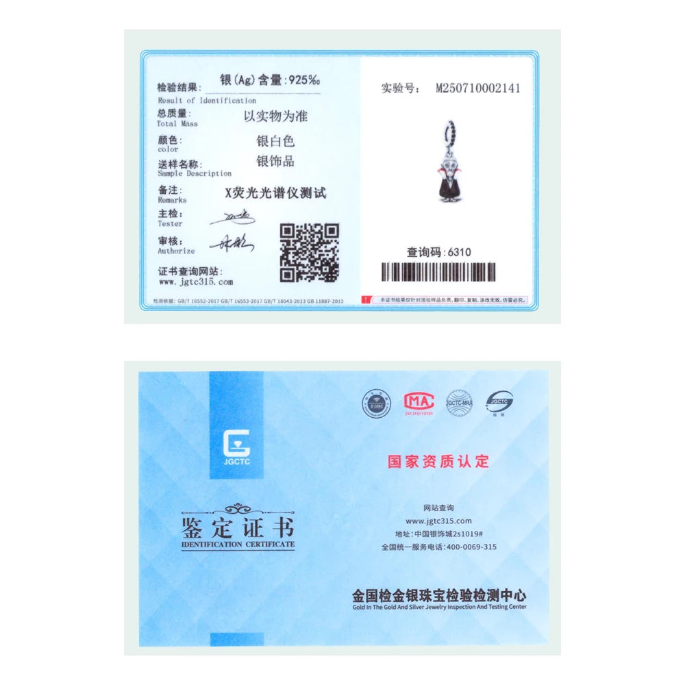 925 Sterling Silver Dracula Vampire Pendant Beaded DIY Fit Bracelet Jewelry Making Charm Lady Jewelry Lover Halloween Gift