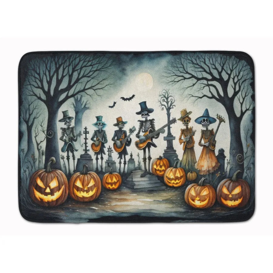 Mariachi Skeleton Band Spooky Halloween Memory Foam Kitchen Mat Machine Washable AntiFatigue Mat Cushion Comfort Bath Mat or Ki