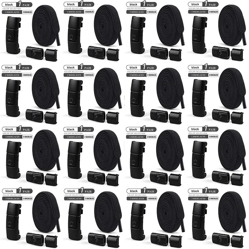 8mm No Tie Shoe Laces Press Lock Shoelaces Without Ties Elastic Laces Sneaker Kids Adult Widened Flat Shoelace for Shoes