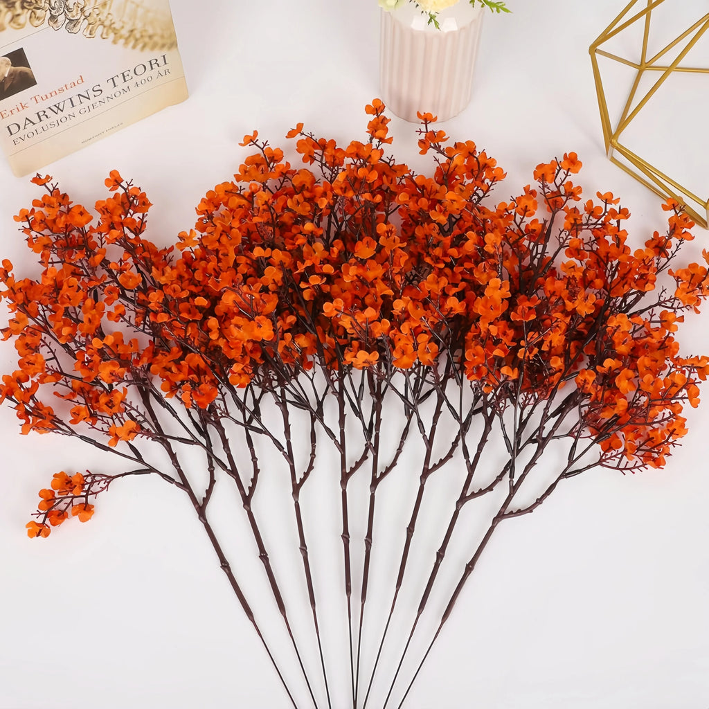 3/6pcs 19in Baby Breathable Artificial Flowers, Silk Plants for Autumn Halloween Decor, Perfect Seasonal Home Decorations