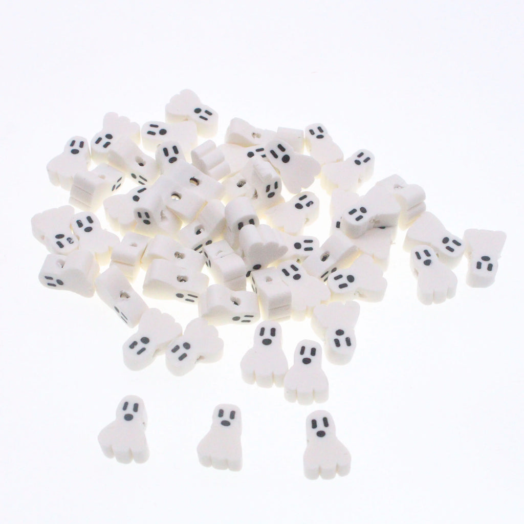 50Pcs Halloween Series Clay Beads Ghost Clay Polymer Spacer Beads For Handmade DIY Jewelry Making Bracelet Necklace Accessories