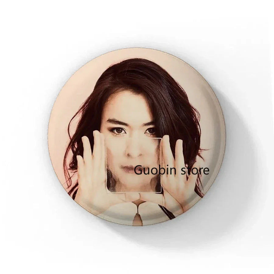 58mm Singer Mitski Enamel Pins Black and White Handmade Brooch Cartoon Cosplay Badge on Backpack Jewelry Accessories Gifts