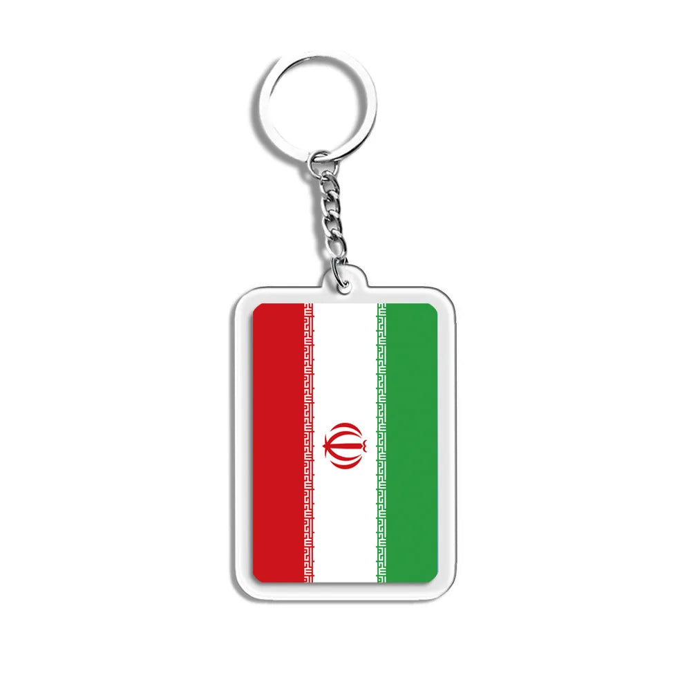 National Flag Keychain Serbia Spain Argentina USA Brazil France Portugal Denmark Poland Tunisia Flags Football Keyring Gifts