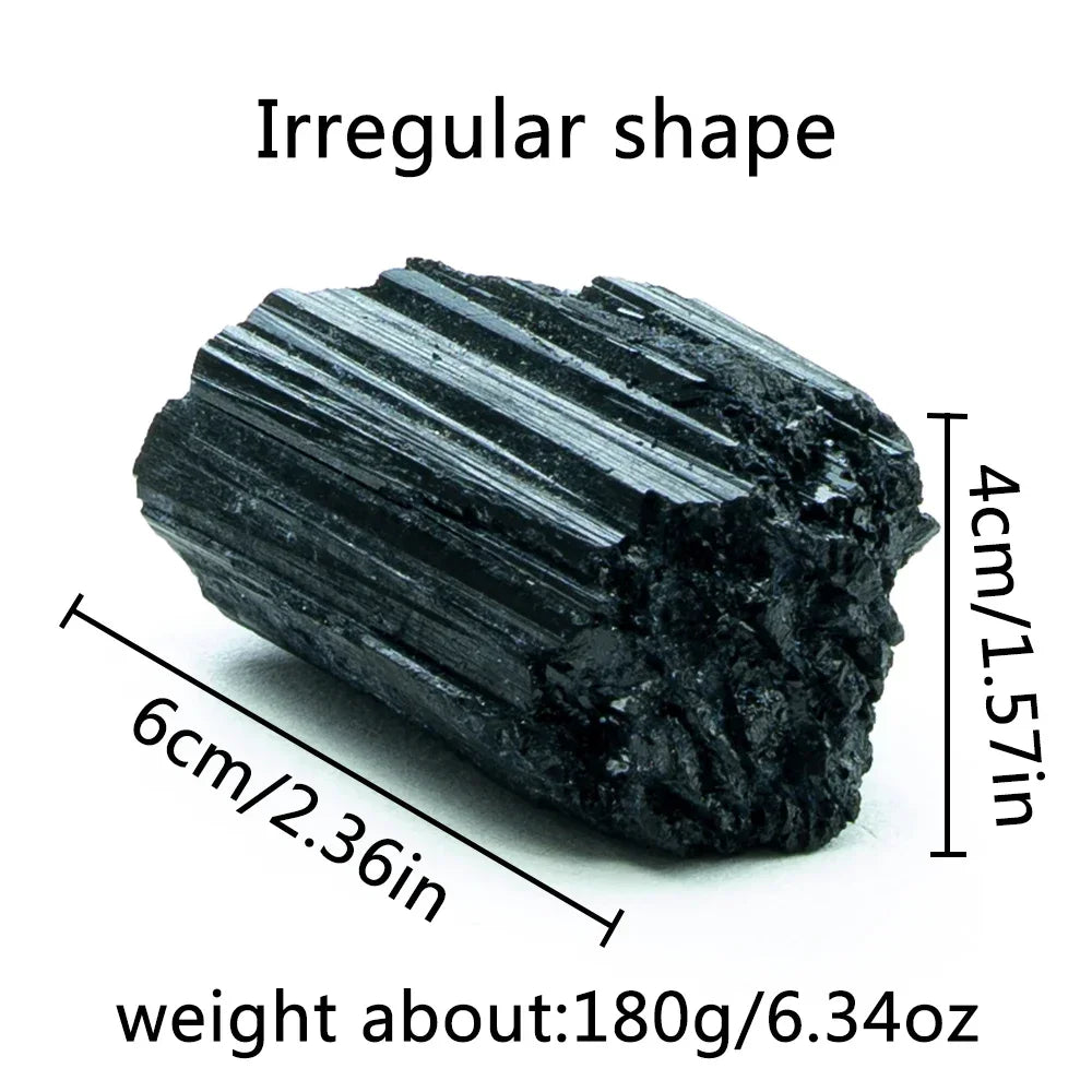 180g Natural Black Tourmaline Gravel Raw Ore Fine Crystalline Mineral Specimen Healing Collection Eliminate Magnetism