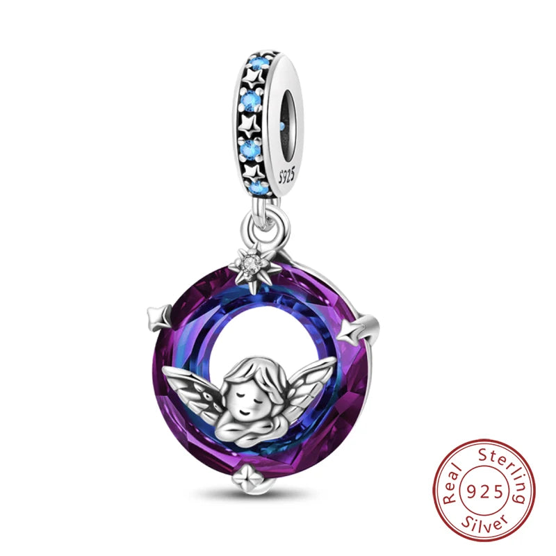 Fit Qikaola 925 Original Bracelet Fashion Bee Astronaut Eiffel Tower 925 Silver Charms Beads Fine DIY Birthday Jewelry For Women