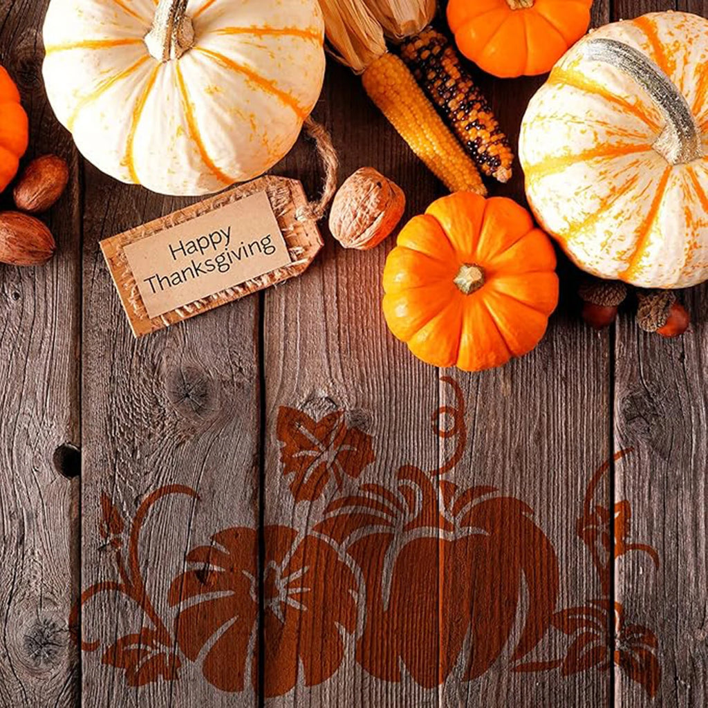 9pcs Pumpkin Painting Templates, Reusable Thanksgiving Halloween DIY Crafts, Suitable for Wall, Metal, Wood, Fabric Decoration