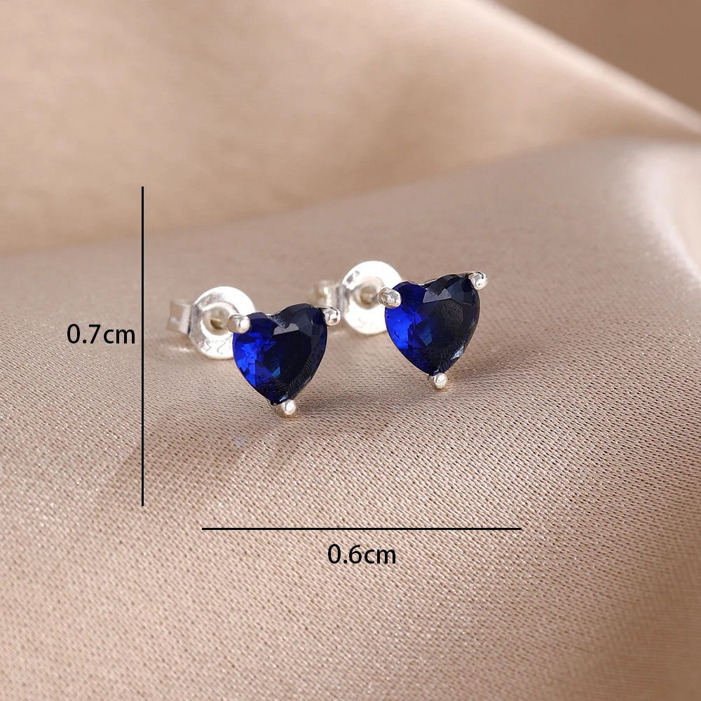 2025 New 925  silver earrings with sparkling red heart and pink bow earrings that fit original women's jewelry DIY birthday gift