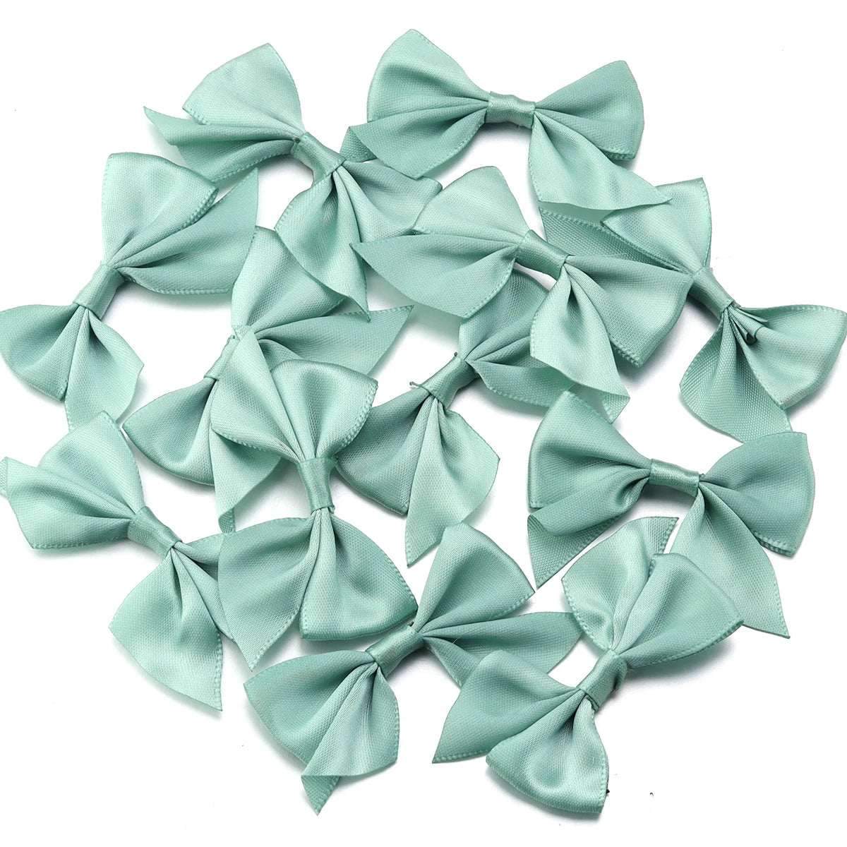20Pcs/Lot 4cmx7cm Ribbon Width 2.5cm Polyester Satin Handmade Ribbon Bows For DIY Sewing Crafts Bouquets Party Christmas Decor