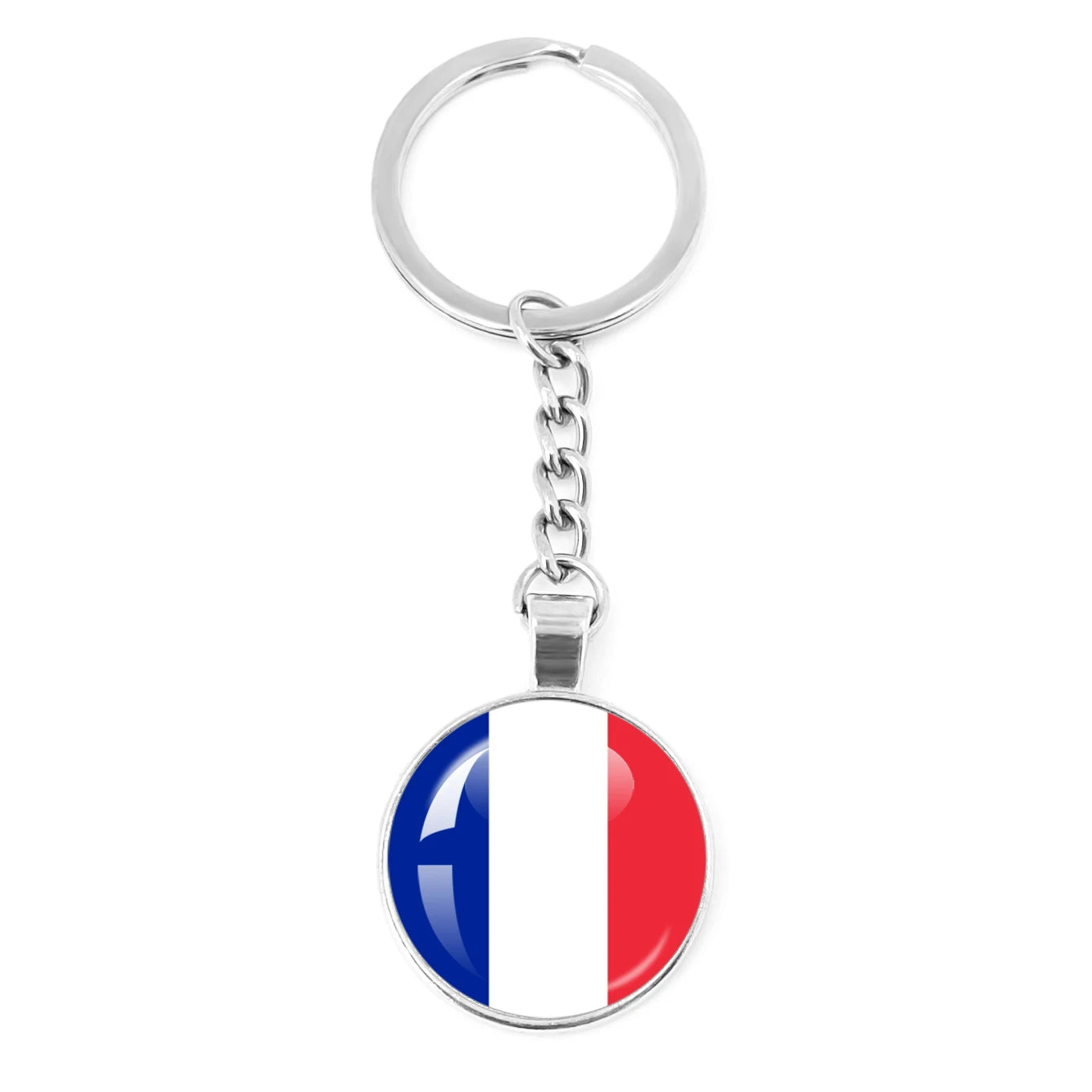France,Poland,PuertoRico,Montenegro,Yugoslavia,Angola,Philippines,Japan,Senegal Glass Cabochon National Flag Keychain Keyholder