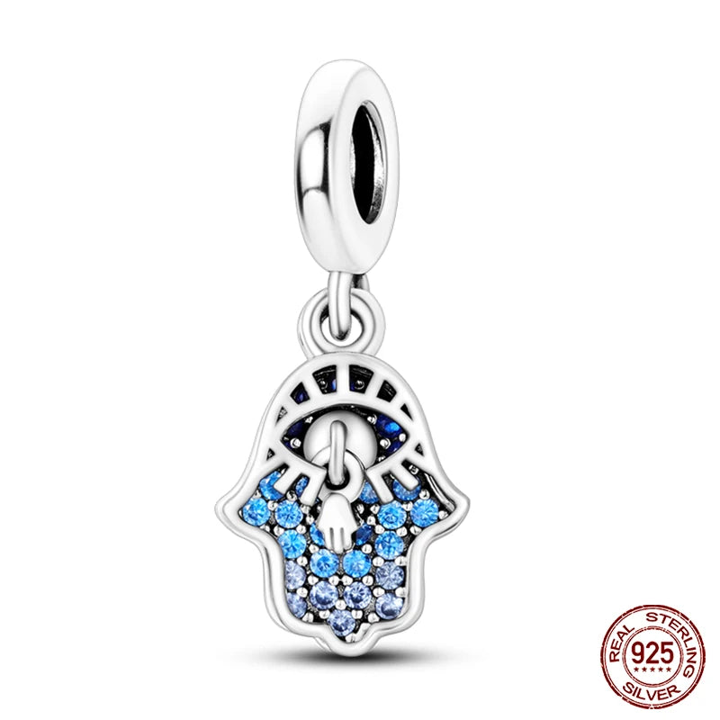 100% Real 925 Sterling Silver Classic Devil's Eye Charms Beads For Women Fit Original Qikaola Bracelets Fine DIY Jewelry Making