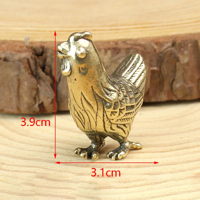 Antique Miniature Animal Ornaments Figurines Vintage Brass Mini Animals Statue Desk Ornaments Home Feng Shui Decor Crafts