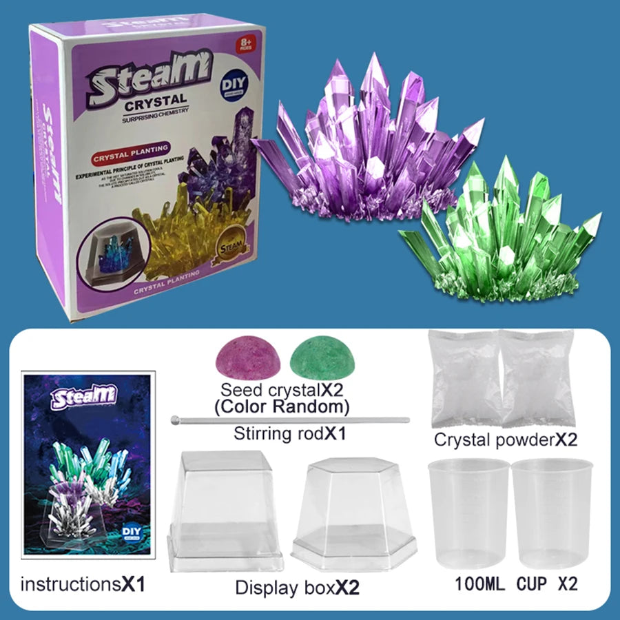 Crystal planting experiments, Science and education toys, DIY growable crystals, Color Random, Christmas/Halloween Gifts