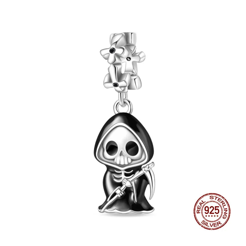 Original Charms 925 Silver Halloween Series & Flying Witch Pendant Charms Fits 3mm Original Bracelet For Women DIY Jewelry Gifts