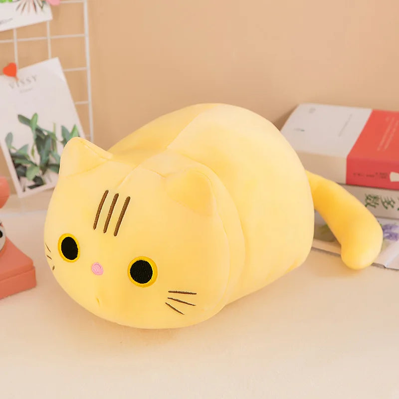 Plush Cat Toy Soft Cute Brown Stuffed Animal Cat Pillow Kids Students Toys Gifts Birthday For Lovers Gift Children Home Textile
