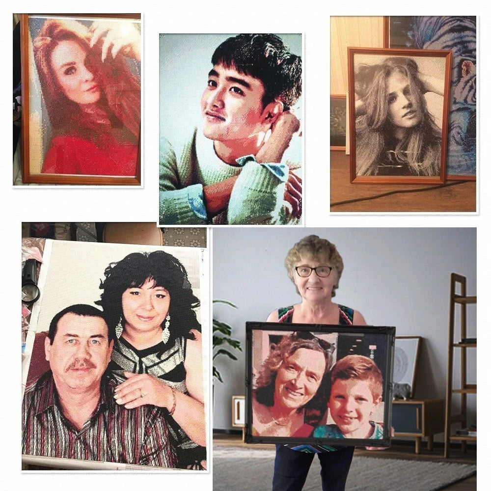 Huacan Diamond Painting Private Custom Needlework Mosaic Diamond Embroidery Photo Custom Picture of Rhinestones Home Decor