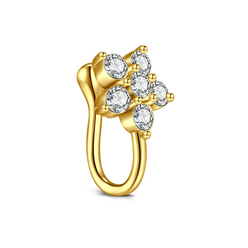 1Pcs Stainless Steel Nose Ring Hoop C Shape Septum Rings Non Piercing Ear Clip Earring Fake Nose RingsWomen Piercing Jewelry