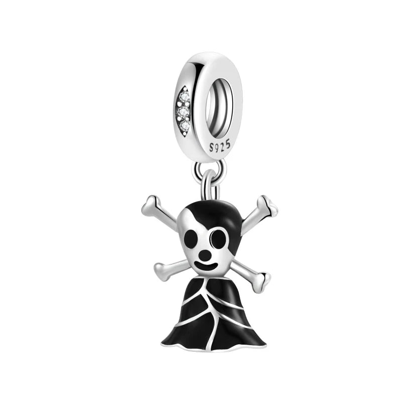 Halloween Dark Demons Pumpkin Bat 925 Sterling Silver Bead Charm Hang Fit Original Bracelet Necklace DIY Fashion Jewelry Making﻿