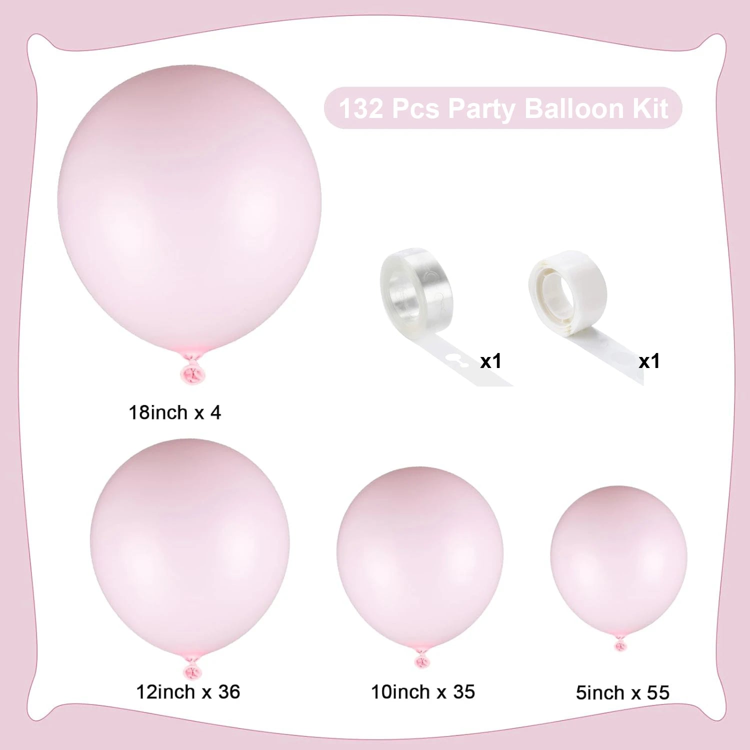 132PCS multi-color latex balloon set suitable for birthday parties, weddings, Valentine's Day party decoration