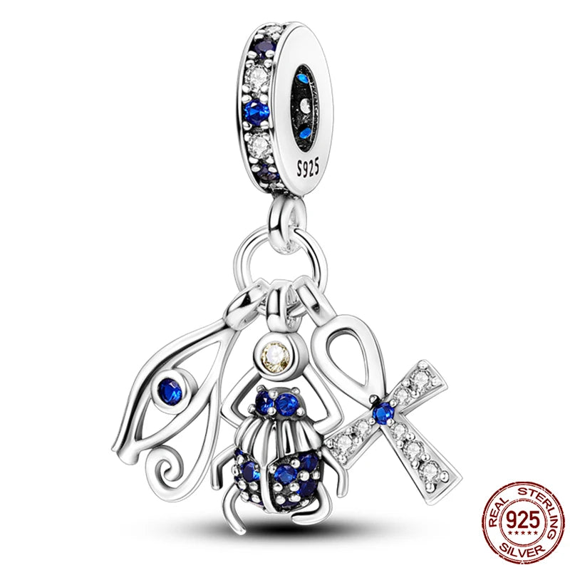 100% Real 925 Sterling Silver Classic Devil's Eye Charms Beads For Women Fit Original Qikaola Bracelets Fine DIY Jewelry Making