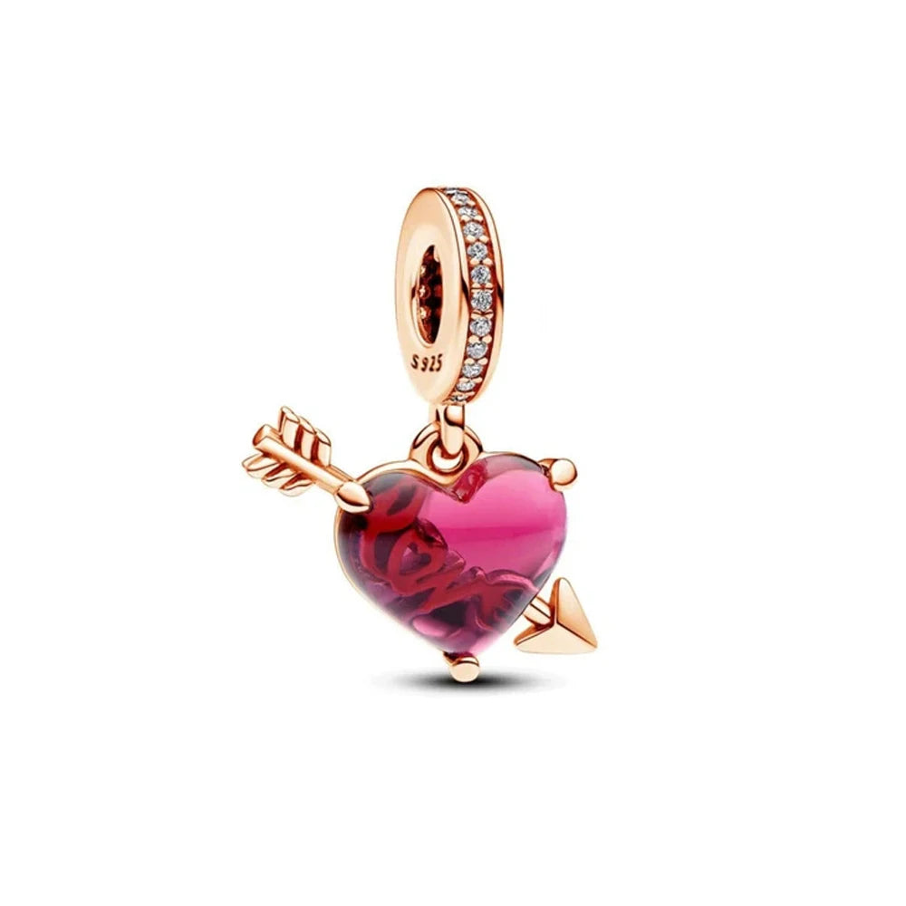 Valentine's Day Charm An Arrow Pierces The Heart Pendant Forever Love Bead Fit Original Bracelet DIY Accessories Jewelry Gift