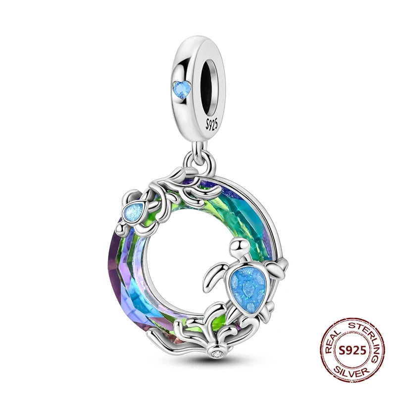 925 Sterling Silver Strawberry Turtle Owl Charm Beads Suitable For Original Bracelet Women DIY Jewelry Making Birthday Gifts