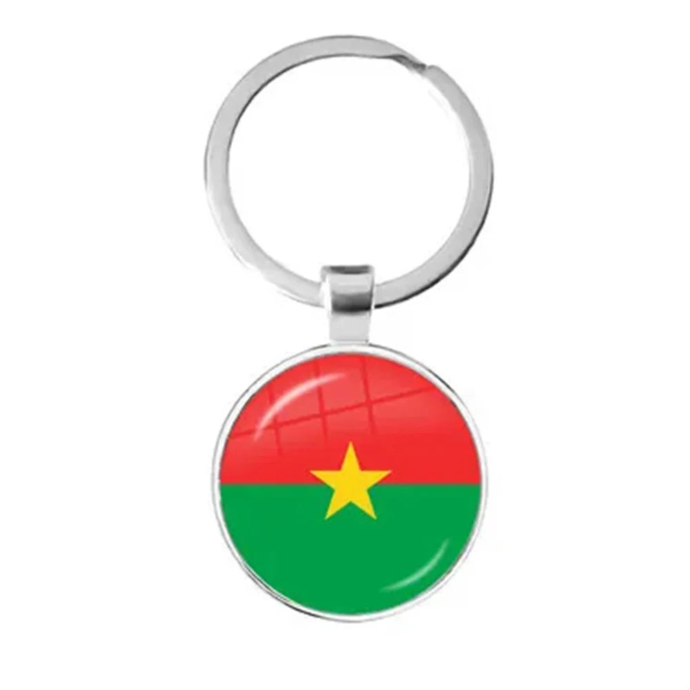 Western Sahara,Guinea,Saint Helena,Niger,Guinea-Bissau,Benin National Flag Keychain 25mm Glass Cabochon Key Rings For Gift