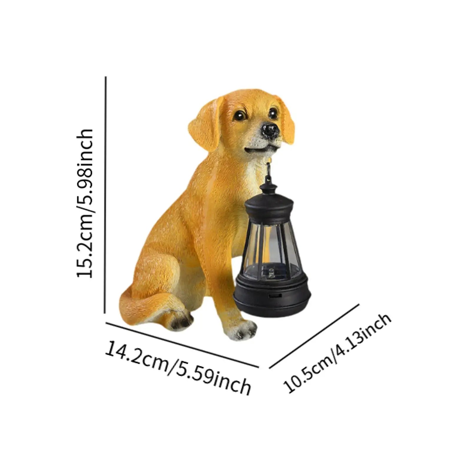 Garden Statue with Solar Lantern Figurine for Outside Lawn Garden