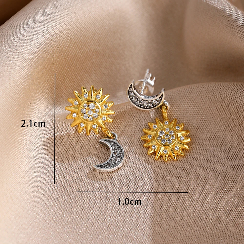 2025 New 925  silver earrings with sparkling red heart and pink bow earrings that fit original women's jewelry DIY birthday gift