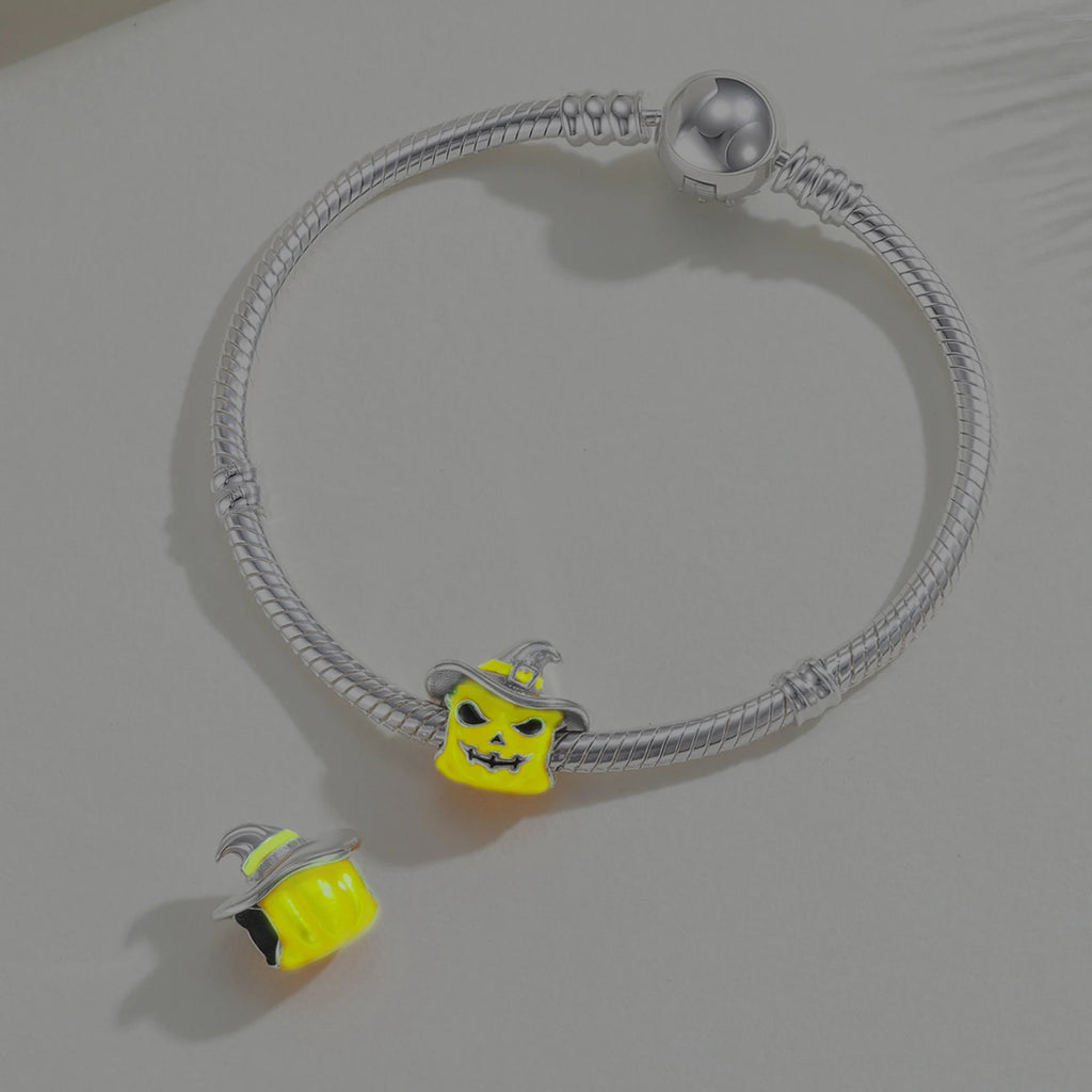 2025 925 Sterling Silver Halloween Charm Spooky Ghost Pumpkin Pendant For Women Men Making DIY Bracelet Party Jewelry Gift