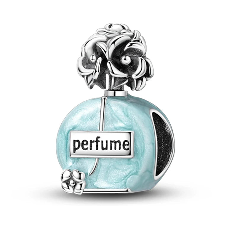 Hot Sale Charms Beads 925 Sterling Silver Pink Perfume Bottle Letter Luminous Firefly Tarot Card Beads Fit DIY Bracelets Jewelry