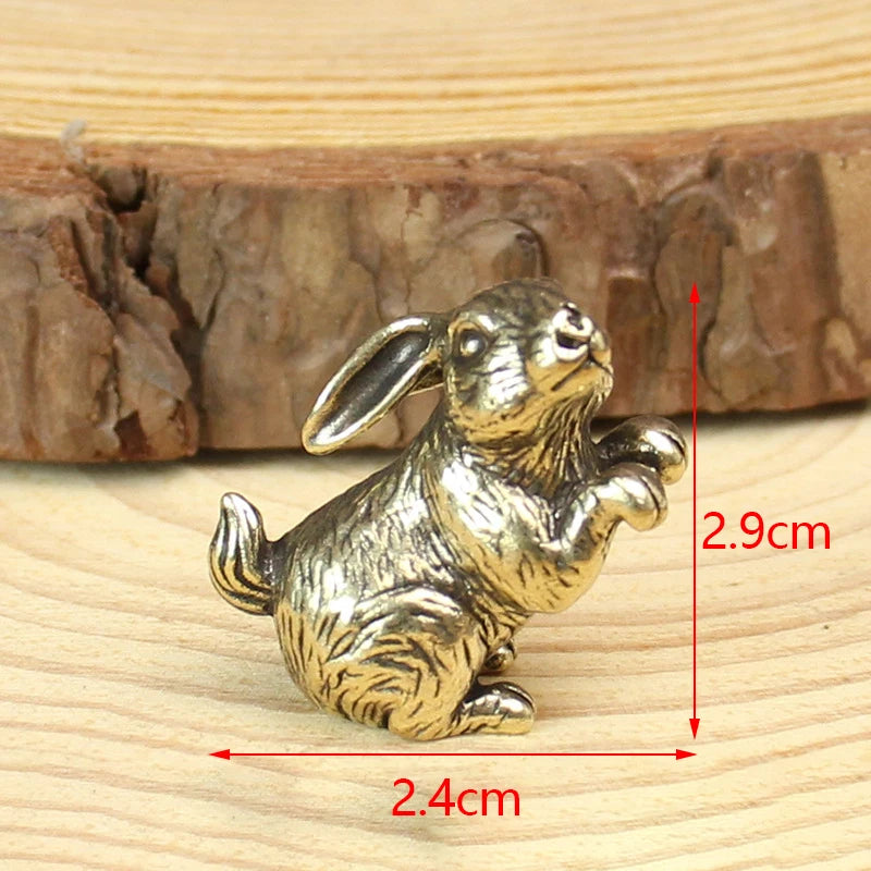 Antique Miniature Animal Ornaments Figurines Vintage Brass Mini Animals Statue Desk Ornaments Home Feng Shui Decor Crafts