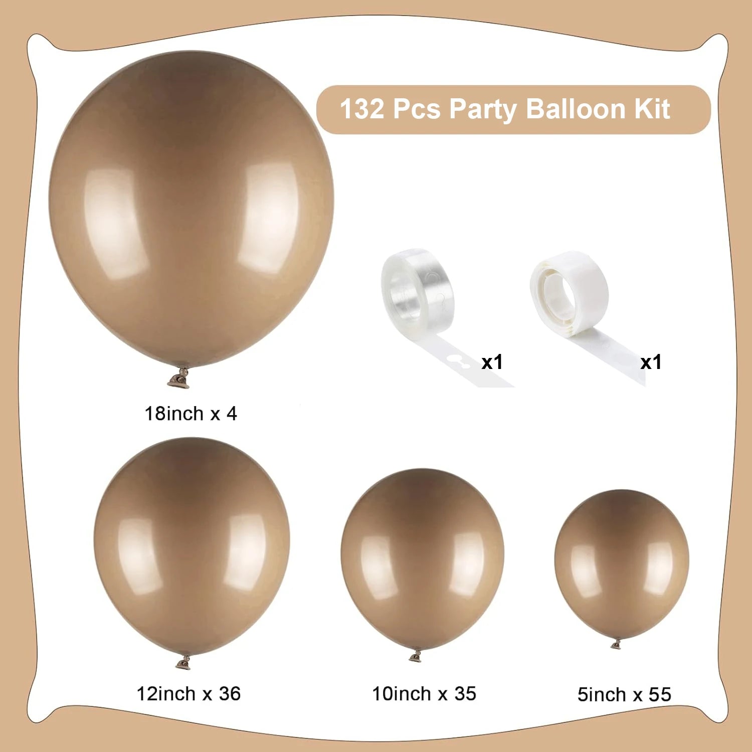 132PCS multi-color latex balloon set suitable for birthday parties, weddings, Valentine's Day party decoration